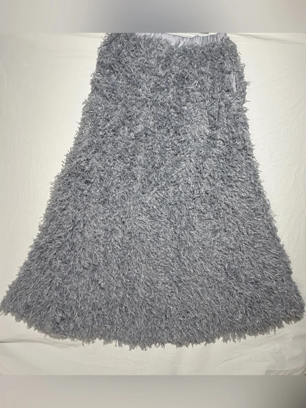 Anthropologie Gray/Blue Shaggy Maxi Skirt